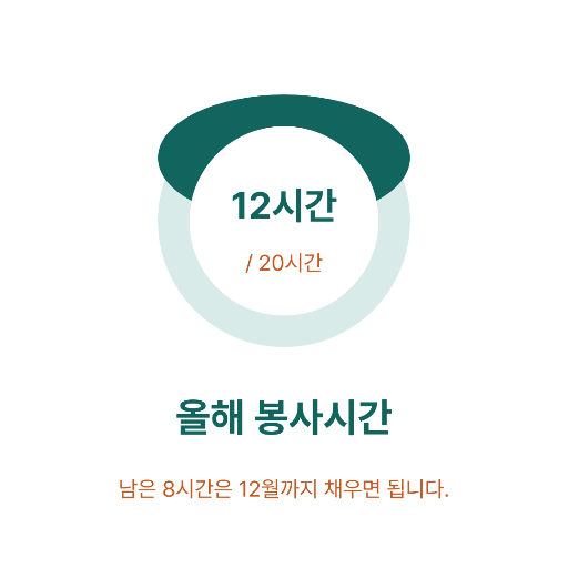 봉사시간 채우기 — 인스타 정사각 · 청록 고리