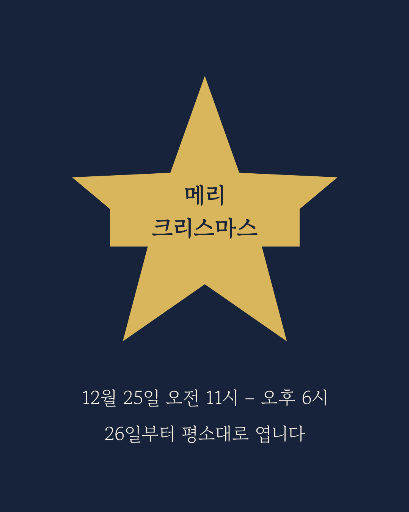 성탄 인사 — 카드뉴스 · 큰 별 하나