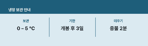 냉장 보관 스티커 — 가로 띠에 표시 셋
