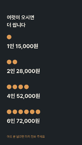 인원수별 값 — 스토리 · 사람 수만큼 늘어나는 칸