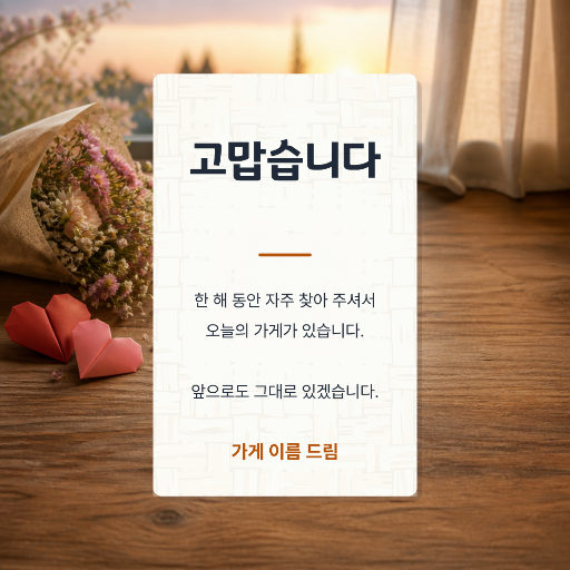 단골 손님께 드리는 감사 인사
