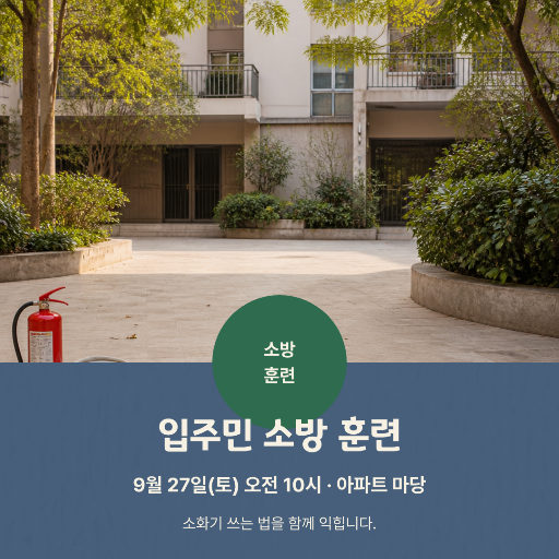입주민 소방 훈련 안내