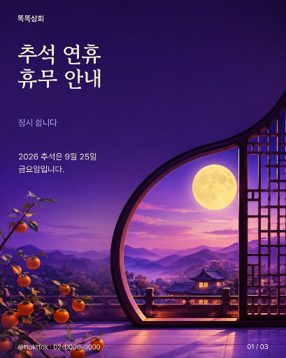 추석 연휴 운영 안내