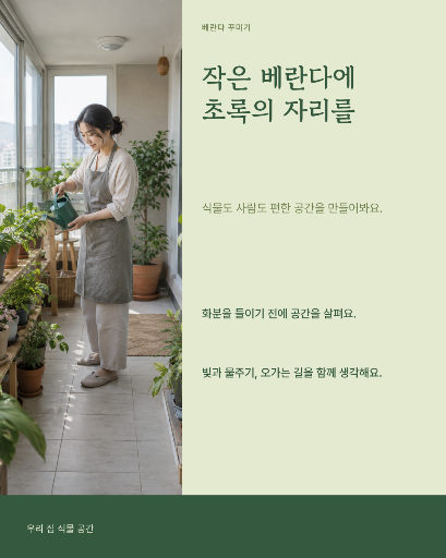 작은 베란다 식물 배치