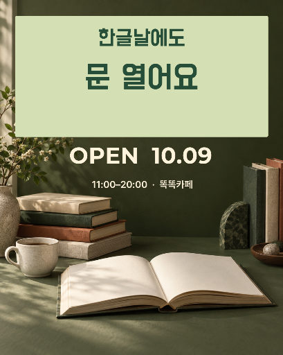 한글날 카페 문 엽니다