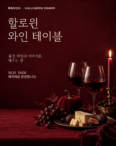 할로윈 와인 테이블