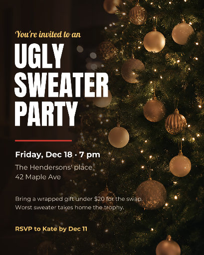 Ugly sweater party invitation