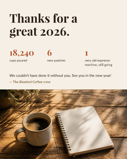 Year-end thank-you from the café