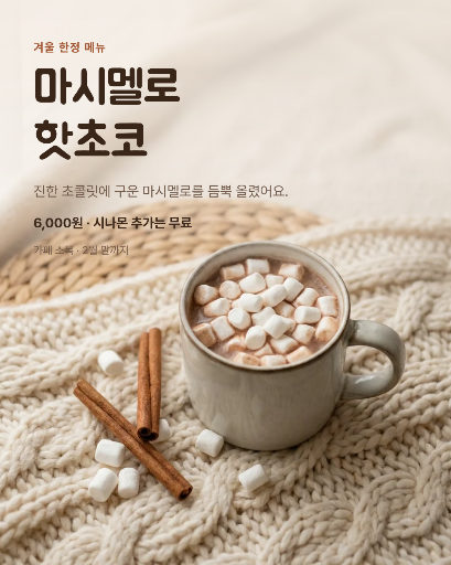 겨울 한정 마시멜로 핫초코