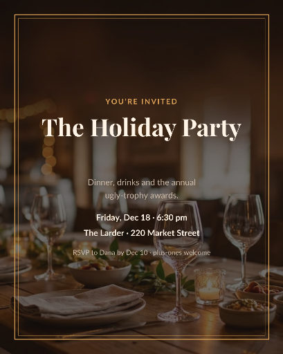 Office holiday party invitation