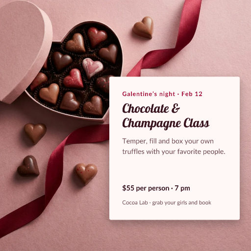 Galentine’s chocolate class