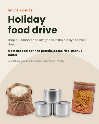 Holiday food drive post