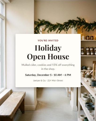 Holiday open house invite