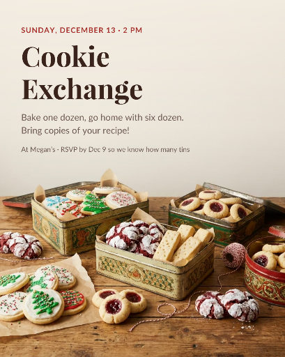 Christmas cookie exchange invite