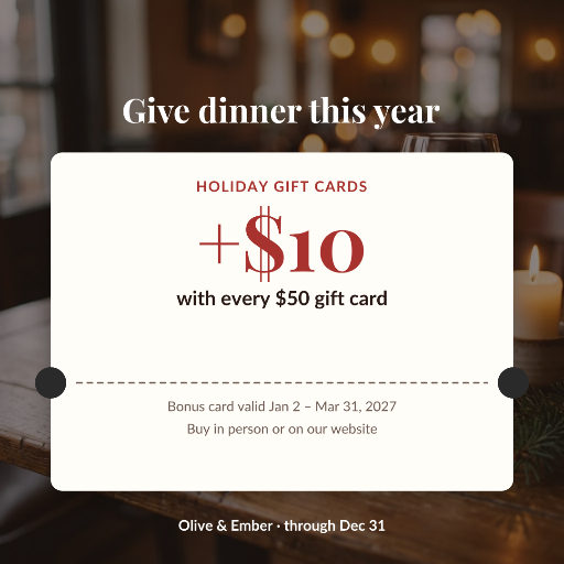 Holiday gift card bonus