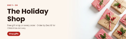 Holiday shop website banner