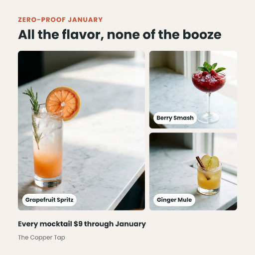 Zero-proof January mocktails