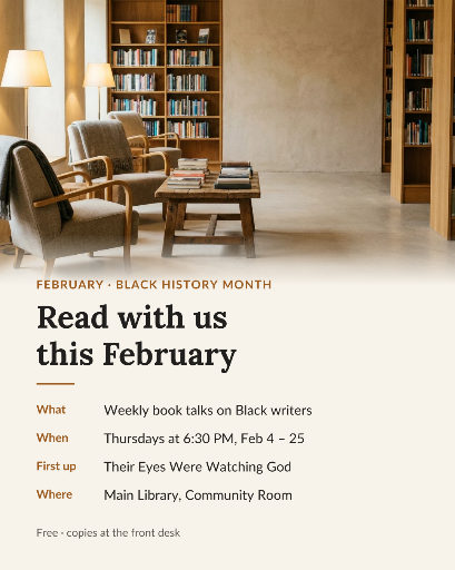 Black History Month book talks