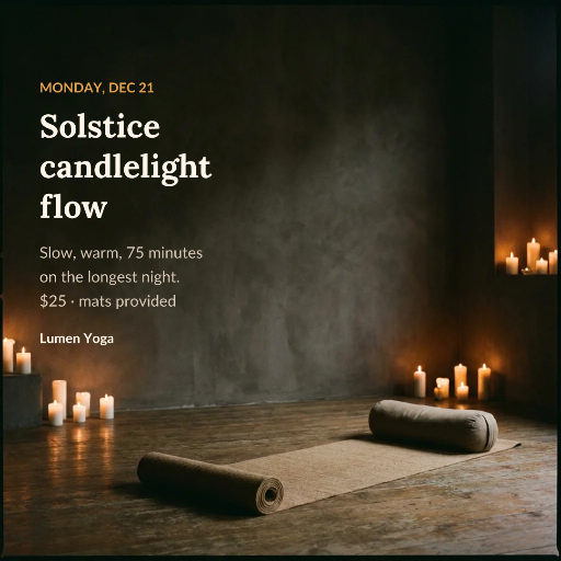 Winter solstice candlelight yoga