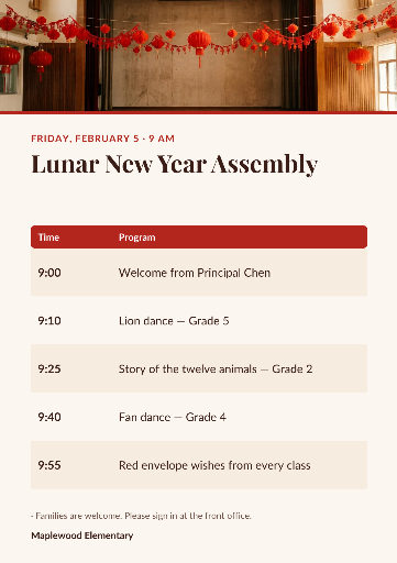 Lunar New Year assembly program