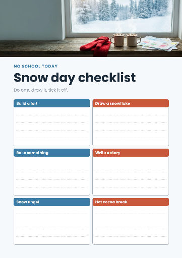 Snow day activity pack