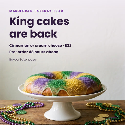 King cake pre-order