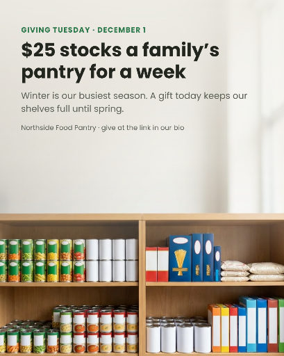 Giving Tuesday food pantry appeal
