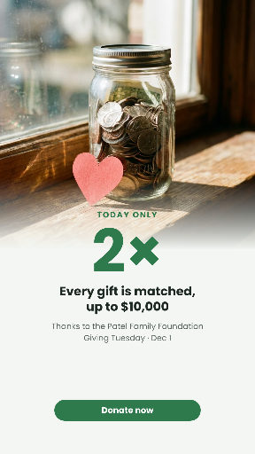 Giving Tuesday matching gift story