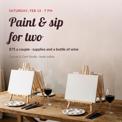 Valentine’s paint and sip