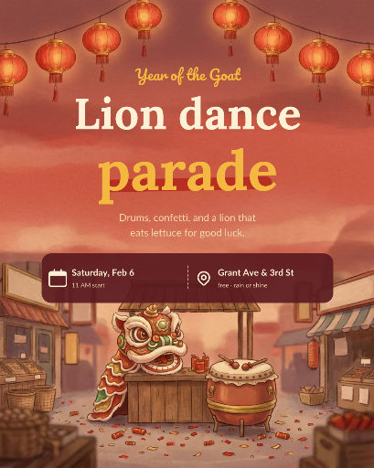 Lunar New Year lion dance parade