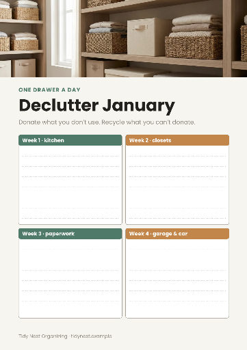 Declutter January planner