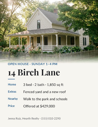 Open house flyer