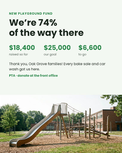 Playground fund goal update