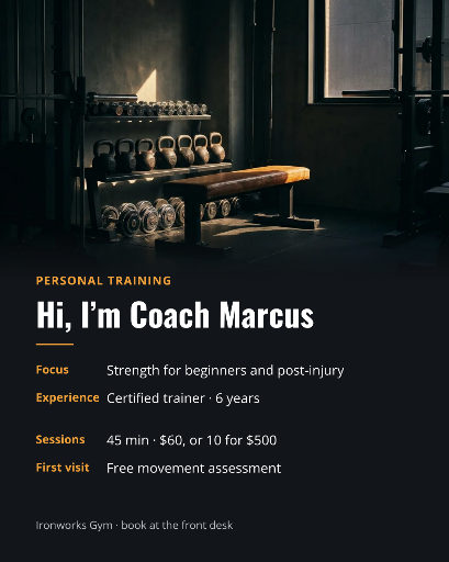 Personal trainer intro