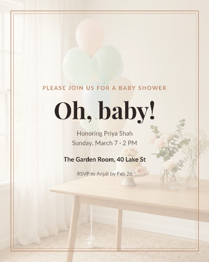 Baby shower invitation