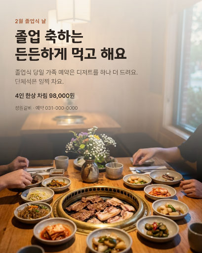 졸업식 날 가족 식사 예약
