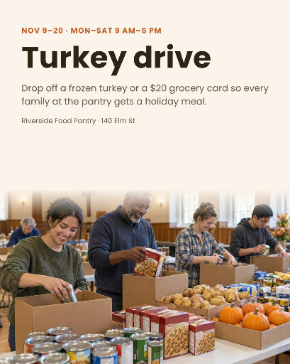 Thanksgiving turkey drive