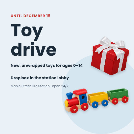 Holiday toy drive
