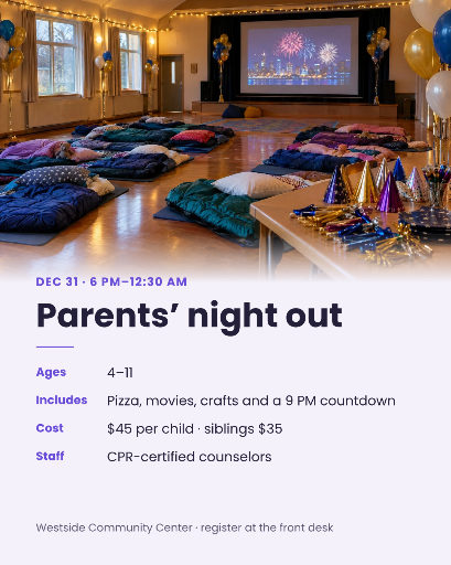New Year’s Eve parents’ night out