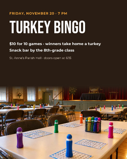 Turkey bingo night