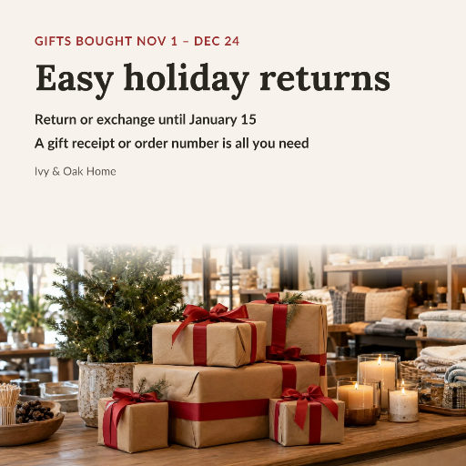 Easy holiday returns