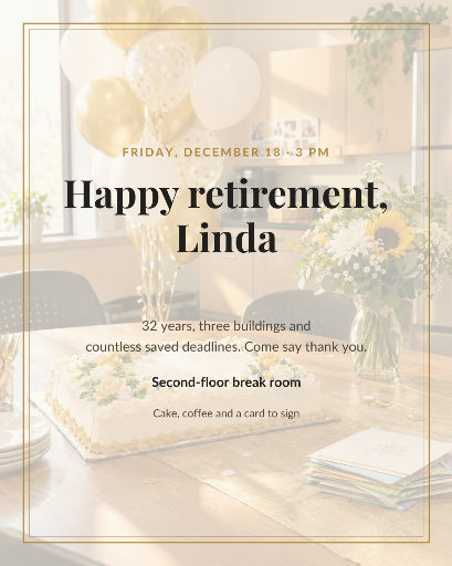 Retirement party invitation