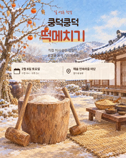 설날 떡메치기 체험