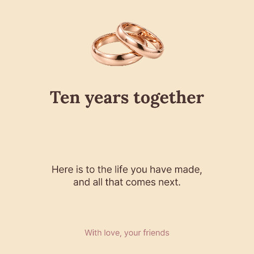 Tenth wedding anniversary greeting