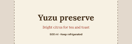 Citrus preserve wraparound jar label