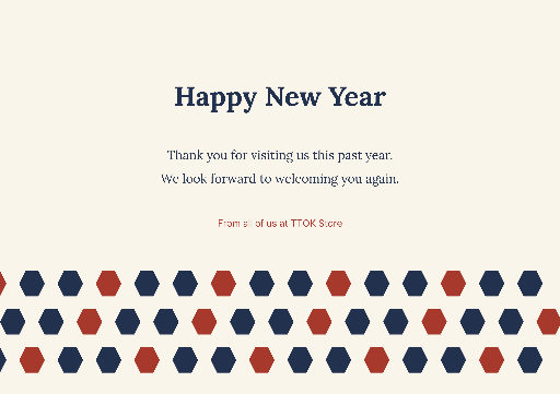 New Year greeting with geometric border