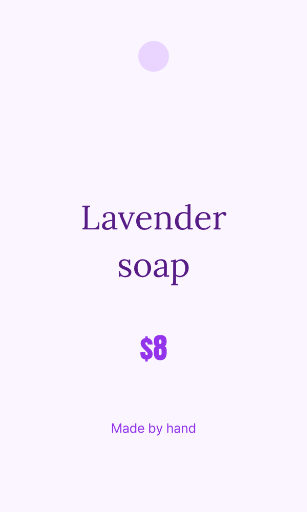 Lavender handmade soap gift tag