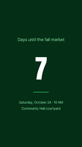 Seven-day fall market countdown story