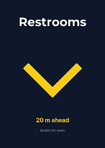 Restroom direction sign