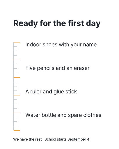 Back-to-school supplies checklist